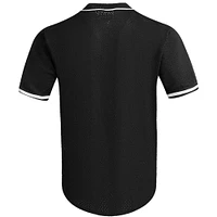 Men's Pro Standard Devin Booker Black Phoenix Suns Triple Tonal Mesh Button-Up Top