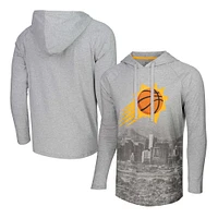 Men's Stadium Essentials Heather Gray Phoenix Suns Atrium Raglan Long Sleeve Hoodie T-Shirt