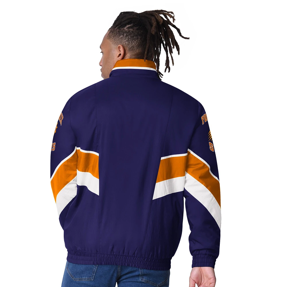 Men's Starter Purple Phoenix Suns Captain Oxford Full-Zip Jacket