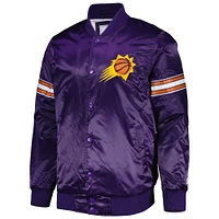 Men's Starter Purple Phoenix Suns Pick & Roll Satin Full-Snap Varsity Jacket
