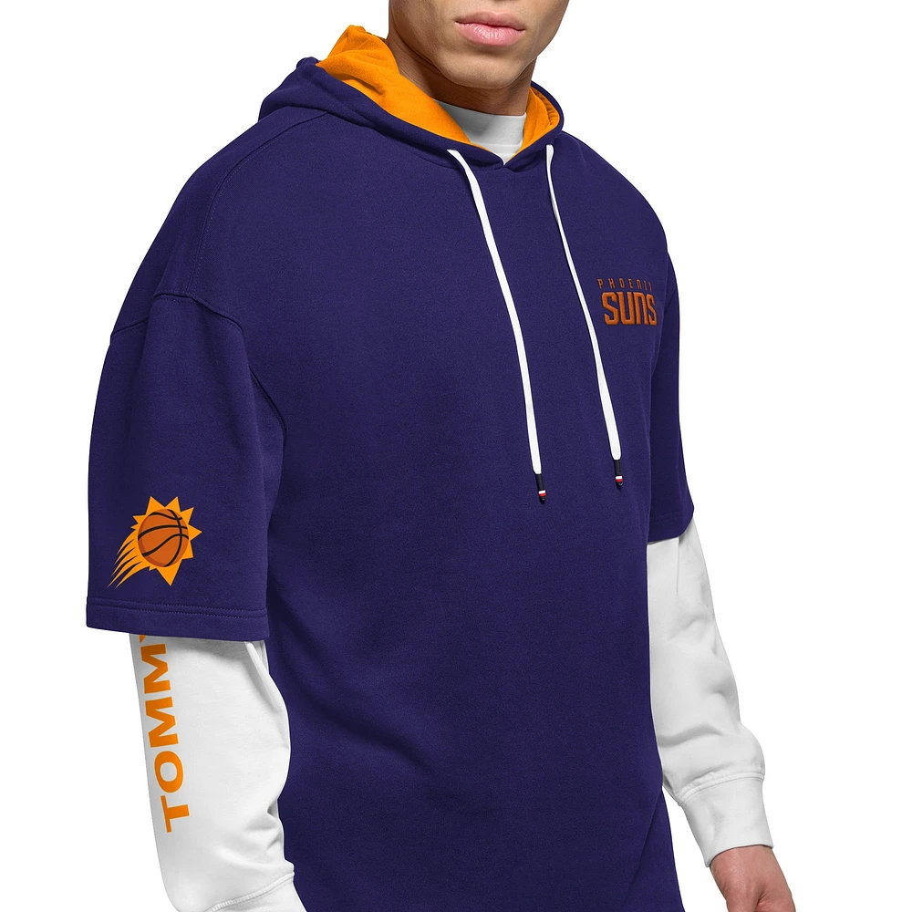Men's Tommy Jeans Purple/White Phoenix Suns Matthew 2 1 T-Shirt & Hoodie Combo Set