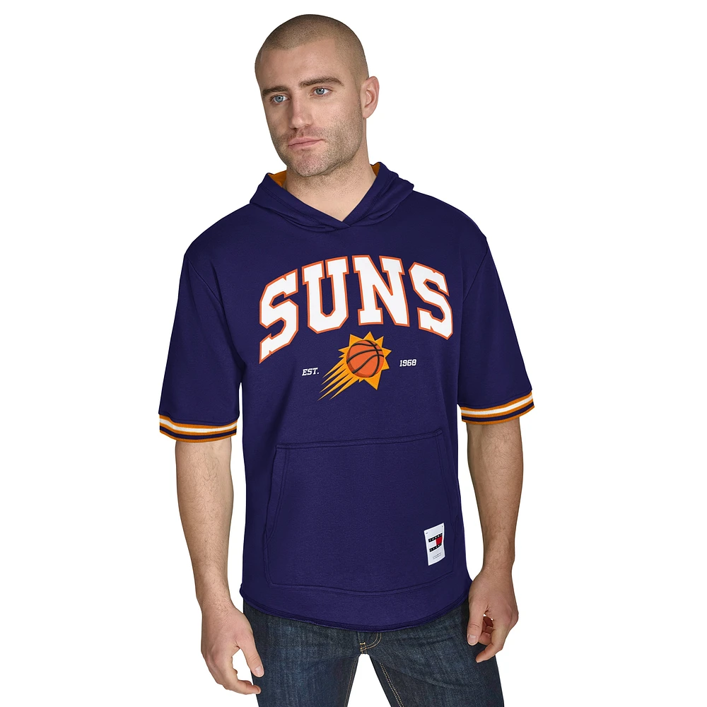 Men's Tommy Jeans Purple Phoenix Suns Paul French Terry Short Sleeve Pullover Hoodie