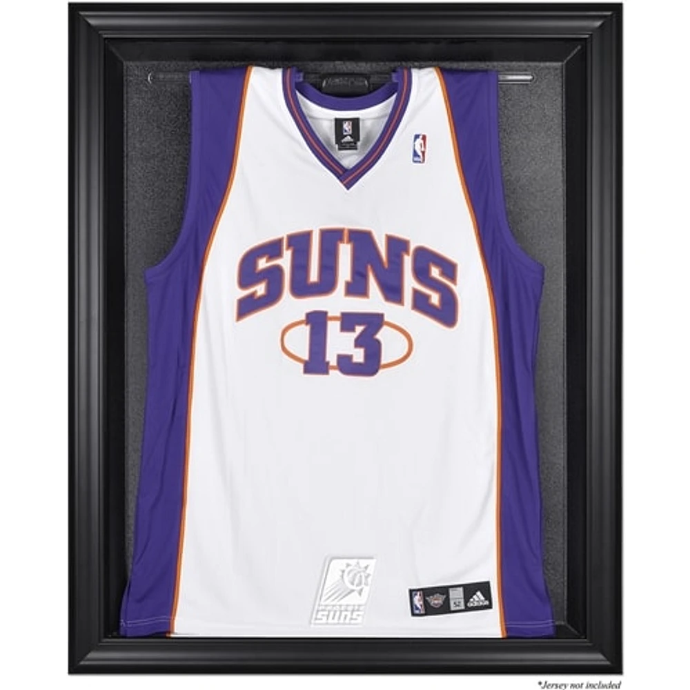 Vitrine de présentation du maillot avec logo de l'équipe des Phoenix Suns à cadre noir