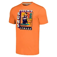 Unisex Homage Devin Booker Orange Phoenix Suns SkyBox Player Tri-Blend T-Shirt