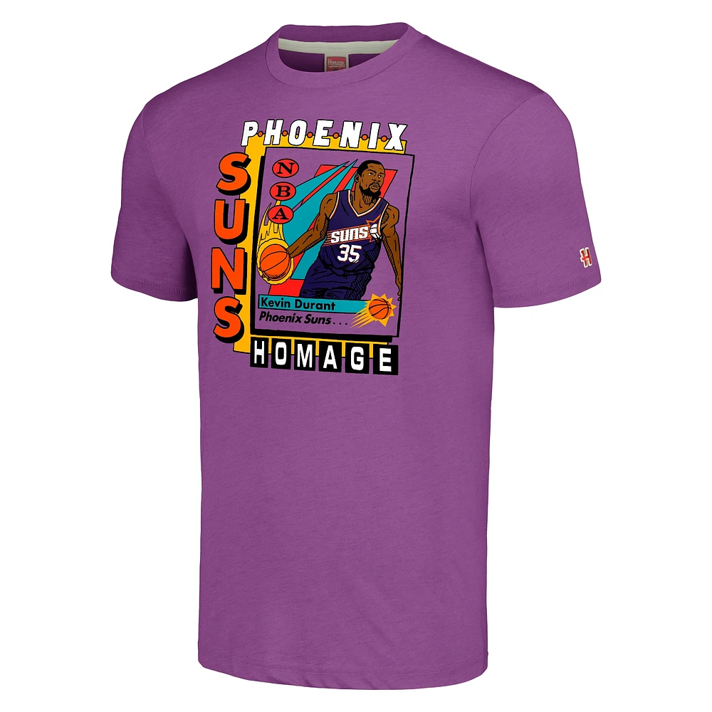 Unisex Homage Kevin Durant Purple Phoenix Suns SkyBox Player Tri-Blend T-Shirt