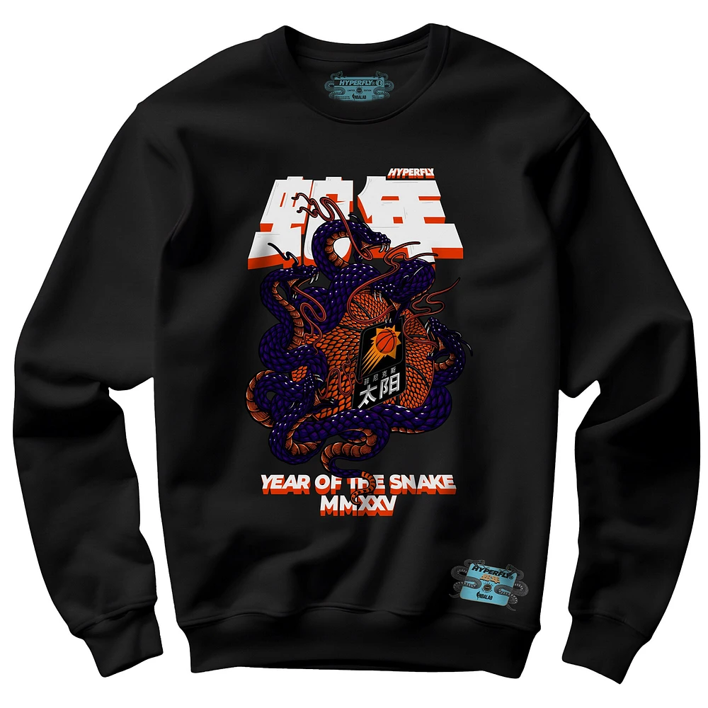 Sweat-shirt unisexe NBALab x Hyperfly Black Phoenix Suns Collection Année du serpent Nouvel An lunaire