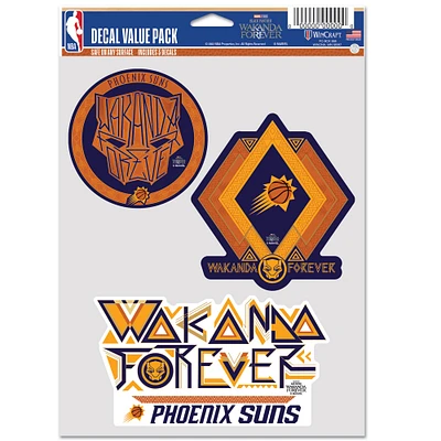 WinCraft Phoenix Suns Lot de trois autocollants pour ventilateur Black Panther 2