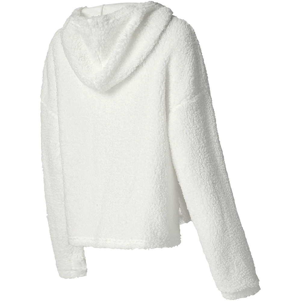 Women's College Concepts Cream Phoenix Suns Fluffy Long Sleeve Hoodie T-Shirt & Shorts Sleep Set