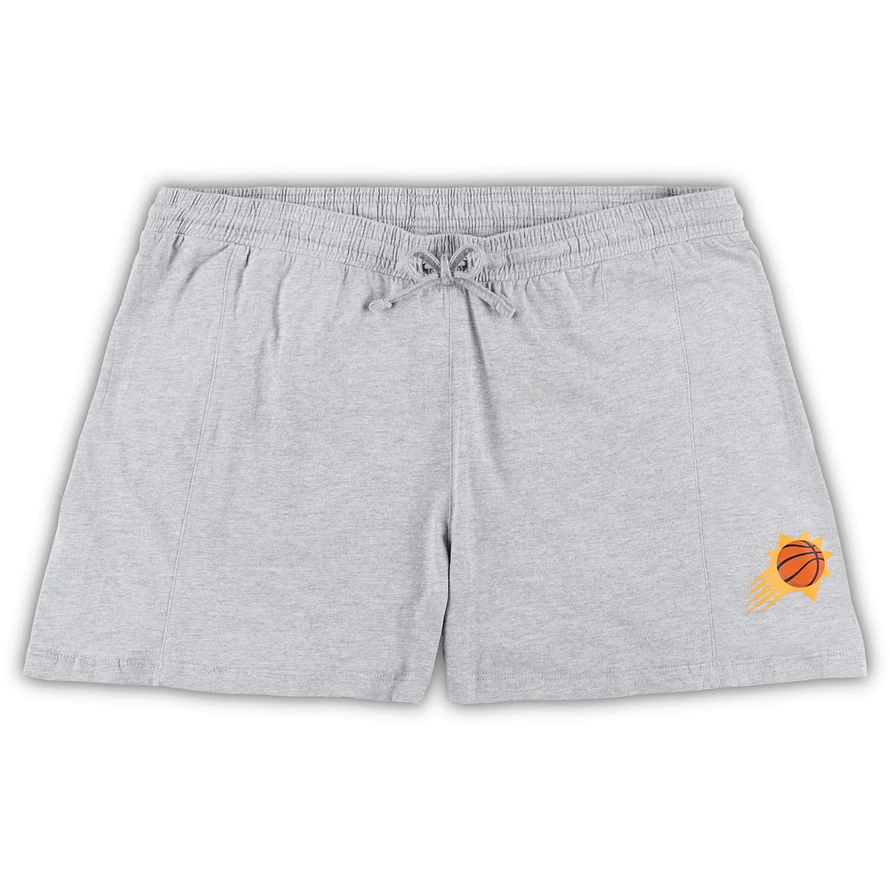 Women's Fanatics Purple/Heather Gray Phoenix Suns Plus T-Shirt & Shorts Combo Set