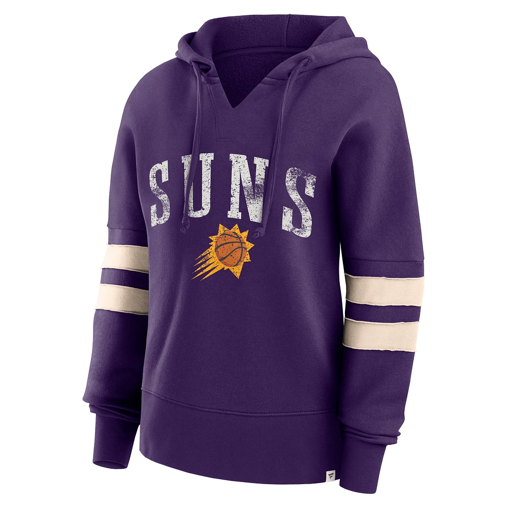 Women's Fanatics Purple Phoenix Suns Bold Move Dolman V-Neck High Hip Hoodie