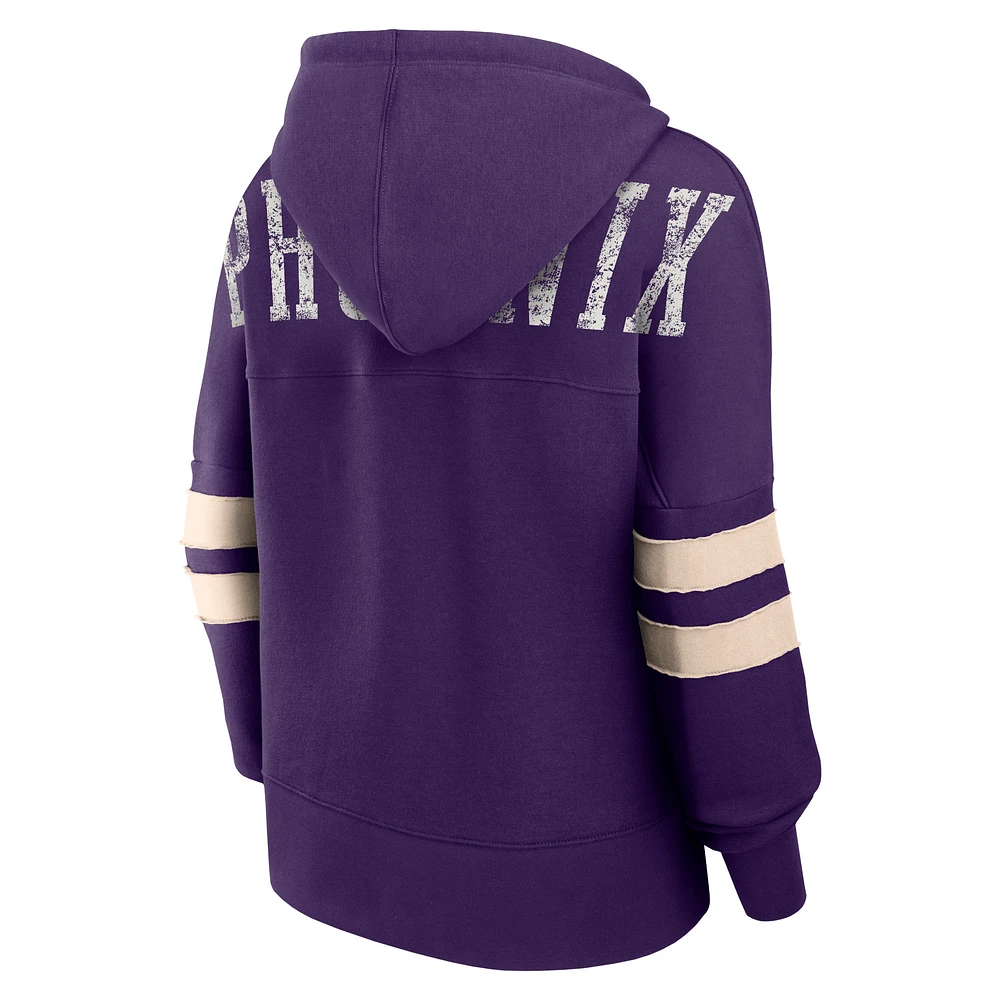 Women's Fanatics Purple Phoenix Suns Bold Move Dolman V-Neck High Hip Hoodie