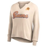 Women's Fanatics Tan Phoenix Suns Go For It Long Sleeve Notch Neck T-Shirt