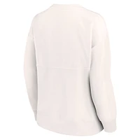 Women's Fanatics White Phoenix Suns Tonal Leopard Pullover Sweatshirt