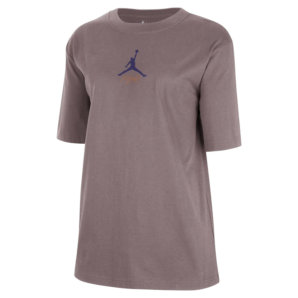 Women's Jordan Brand  Charcoal Phoenix Suns Courtside Statement Edition Boyfriend T-Shirt