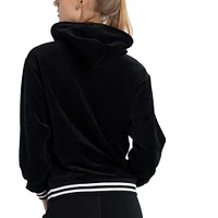 Sweat à capuche surdimensionné en velours Lusso Black Phoenix Suns Nellie pour femmes