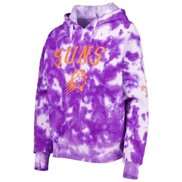 Sweat à capuche femme New Era violet Phoenix Suns en coton brossé tie-dye