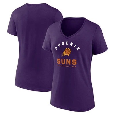 T-shirt violet à col en V pour femme Phoenix Suns Unrivaled