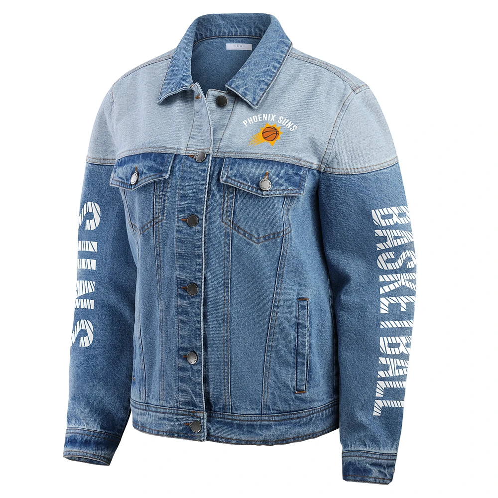 Women's WEAR by Erin Andrews Blue Phoenix Suns Full-Button Denim Jacket