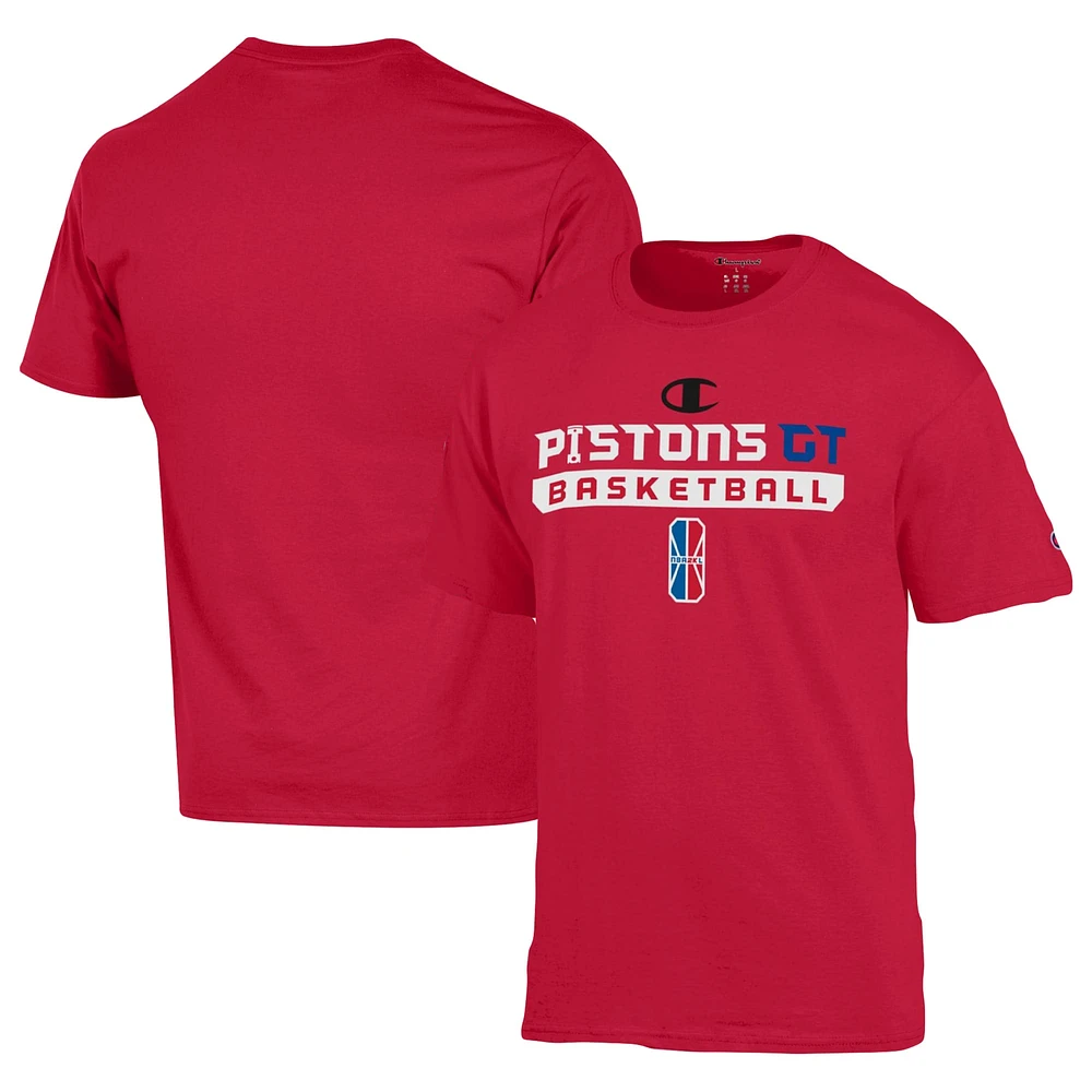 T-shirt unisexe Champion Red Pistons GT On-Court 2K League Authentic Practice