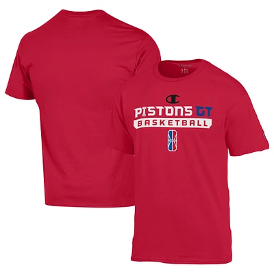 T-shirt unisexe Champion Red Pistons GT On-Court 2K League Authentic Practice