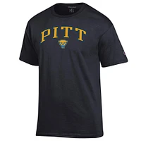Men's Champion  Black Pitt Panthers Arched Logo T-Shirt