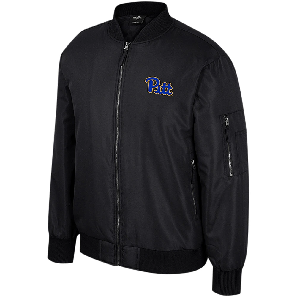 Men's Colosseum  Black Pitt Panthers Full-Zip Bomber Jacket