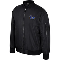 Men's Colosseum  Black Pitt Panthers Full-Zip Bomber Jacket
