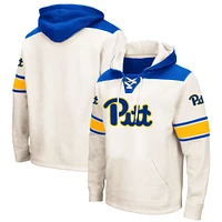 Men's Colosseum Cream Pitt Panthers 2.0 Lace-Up Pullover Hoodie