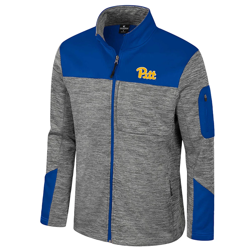 Men's Colosseum  Gray/Royal Pitt Panthers Guard Full-Zip Jacket