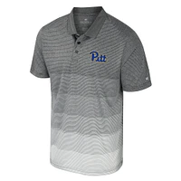Men's Colosseum Gray Pitt Panthers Striped Mesh Polo
