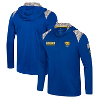 Veste à capuche fermeture éclair quart de tour pour homme Colosseum Royal Pitt Panthers OHT Military Appreciation