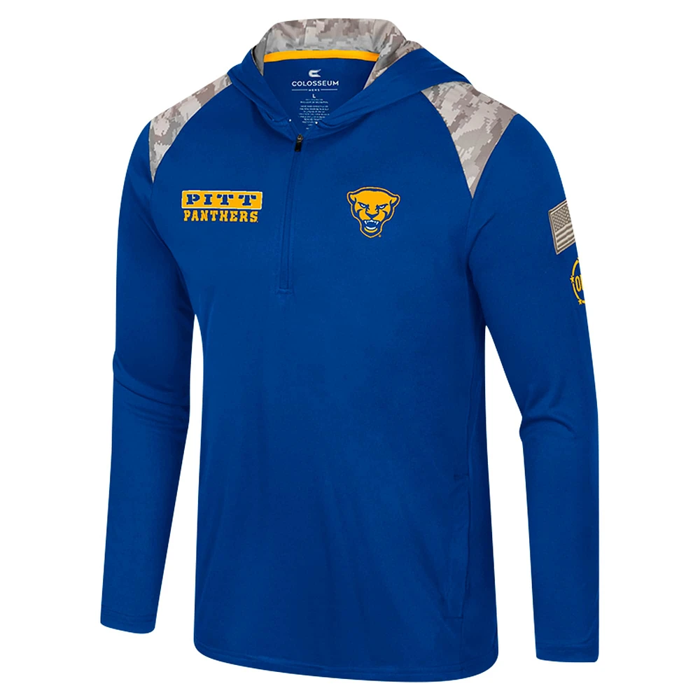 Veste à capuche fermeture éclair quart de tour pour homme Colosseum Royal Pitt Panthers OHT Military Appreciation