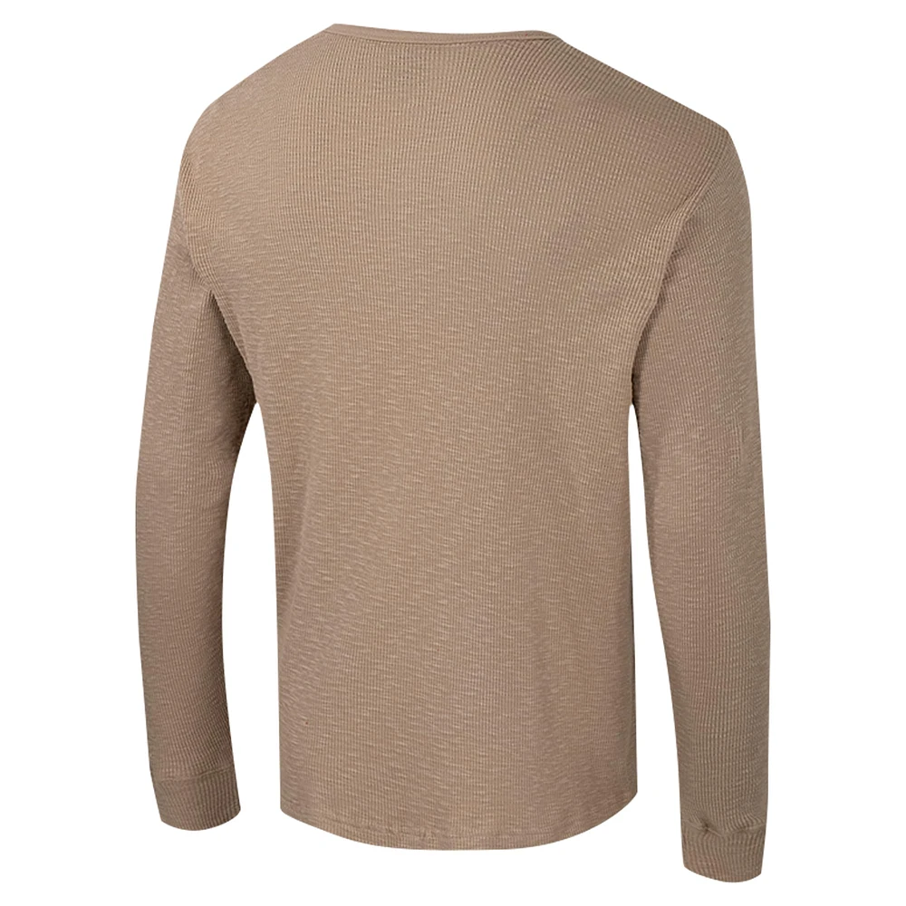 Men's Colosseum  Tan Pitt Panthers Great Outdoors Henley Long Sleeve Shirt