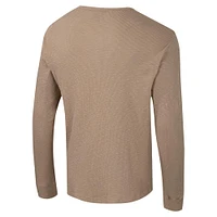 Men's Colosseum  Tan Pitt Panthers Great Outdoors Henley Long Sleeve Shirt
