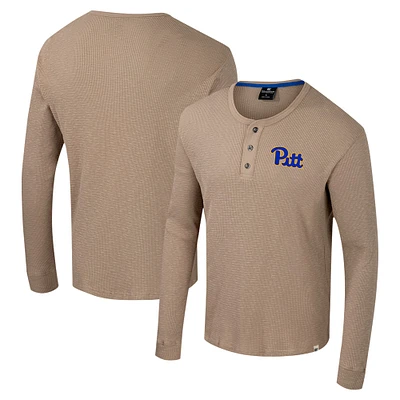 Chemise Henley à manches longues Great Outdoors pour homme Colosseum Tan Pitt Panthers
