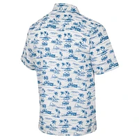 Men's Colosseum White Pitt Panthers Spontaneous is Romantic Camp Button-Up Shirt
