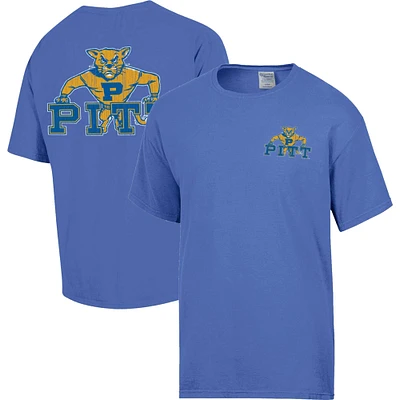 T-shirt avec logo vintage des Pitt Panthers bleu clair délavé confortable pour hommes