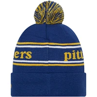 Men's New Era Royal Pitt Panthers Marquee Cuffed Knit Hat with Pom