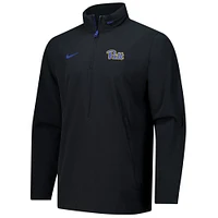 Men's Nike Black Pitt Panthers 2024 Sideline Coach Quarter-Zip Hoodie Jacket