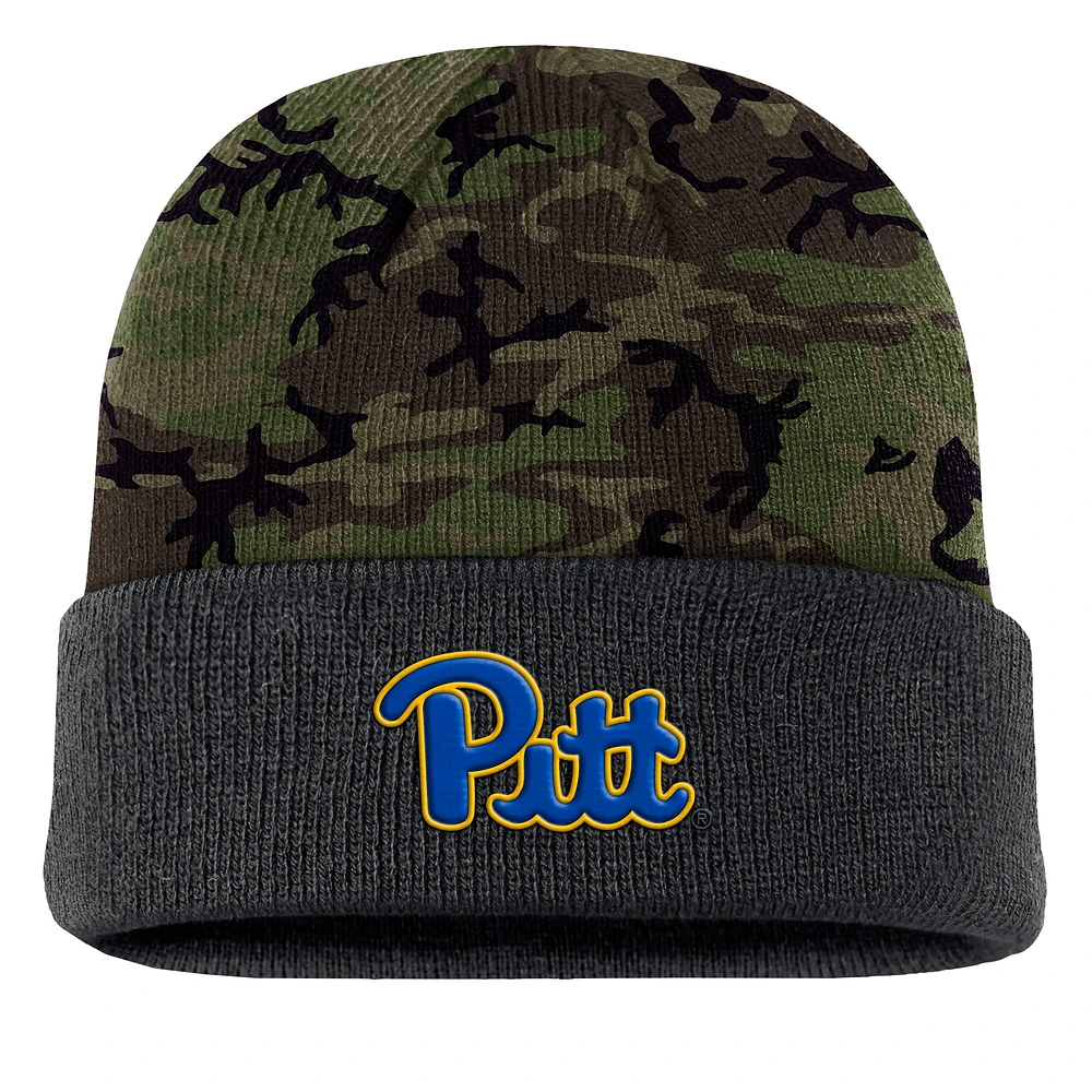 Bonnet en tricot à revers Nike Camo Pitt Panthers Military Appreciation pour homme