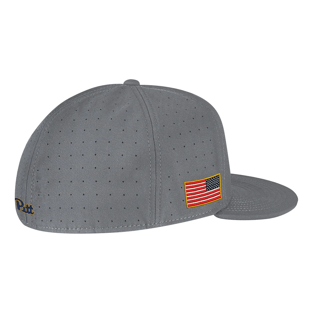 Casquette ajustée Nike Grey Pitt Panthers USA Side Patch True AeroBill Performance pour hommes