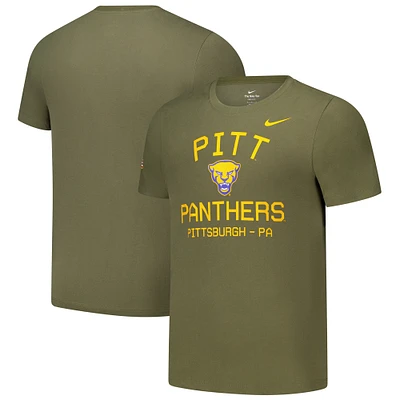 T-shirt de performance Nike Olive Pitt Panthers 2024 Military Appreciation pour homme