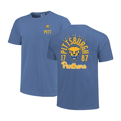 T-shirt à superposition de mascotte Royal Pitt Panthers Comfort Colors pour homme