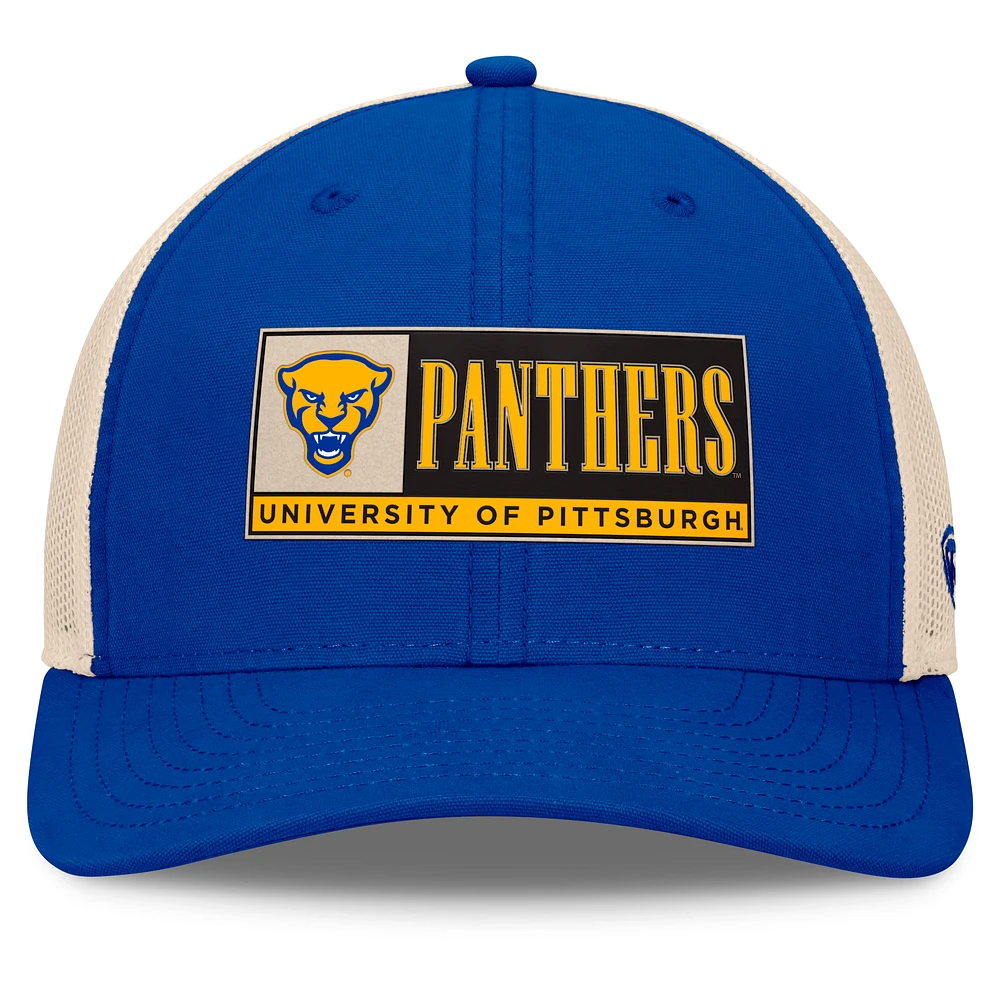 Men's Top of the World Royal/Natural Pitt Panthers Bennett Trucker Adjustable Hat