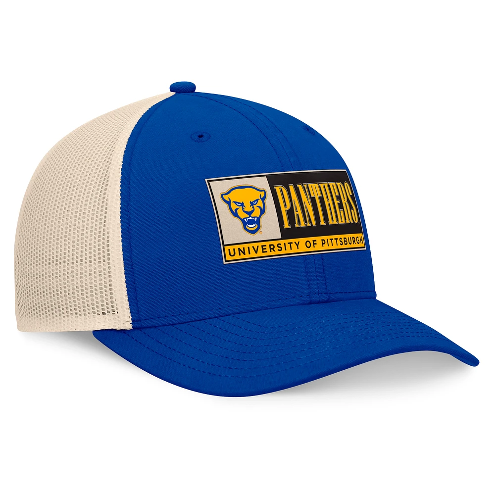 Men's Top of the World Royal/Natural Pitt Panthers Bennett Trucker Adjustable Hat