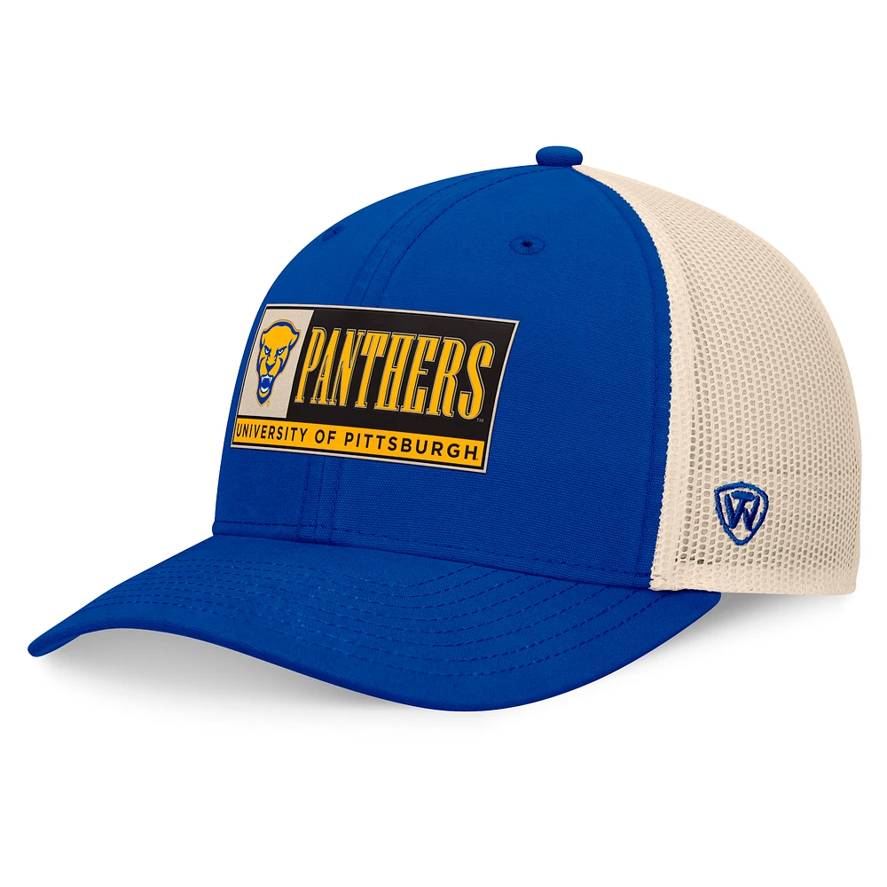 Men's Top of the World Royal/Natural Pitt Panthers Bennett Trucker Adjustable Hat