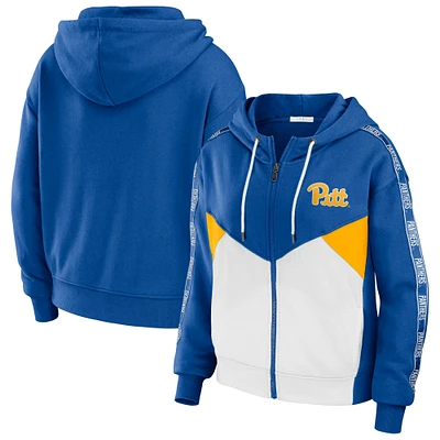 WEAR by Erin Andrews Royal Pitt Panthers Veste à capuche entièrement zippée color block pour femmes