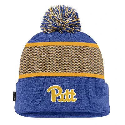 Bonnet en tricot à revers avec pompon Nike Royal Pitt Panthers 2024 Sideline Peak pour jeune
