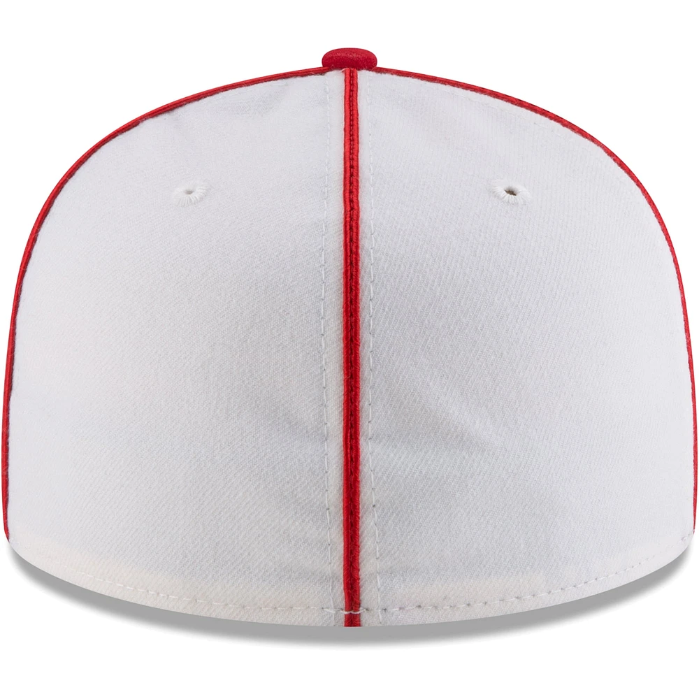 Casquette ajustée New Era Pittsburgh Crawfords Collection Cooperstown Turn Back The Clock 59FIFTY pour homme, blanc/rouge