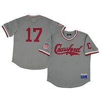 Men's Rings & Crwns #17 Gray Pittsburgh Crawfords Mesh Replica V-Neck Jersey